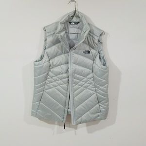 north face silver vest